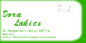 dora lakics business card